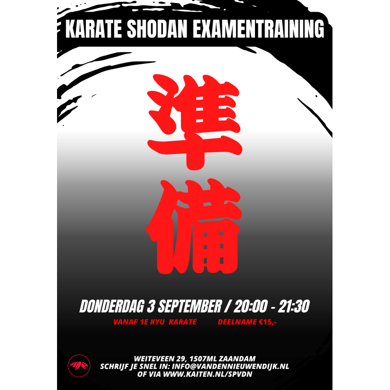 3 sept. Karate examentraining shodan