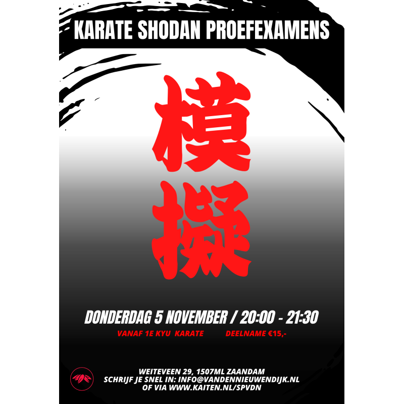 5 nov. Proefexamens Karate shodan