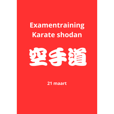 Examentraining karate Shodan 21 maart